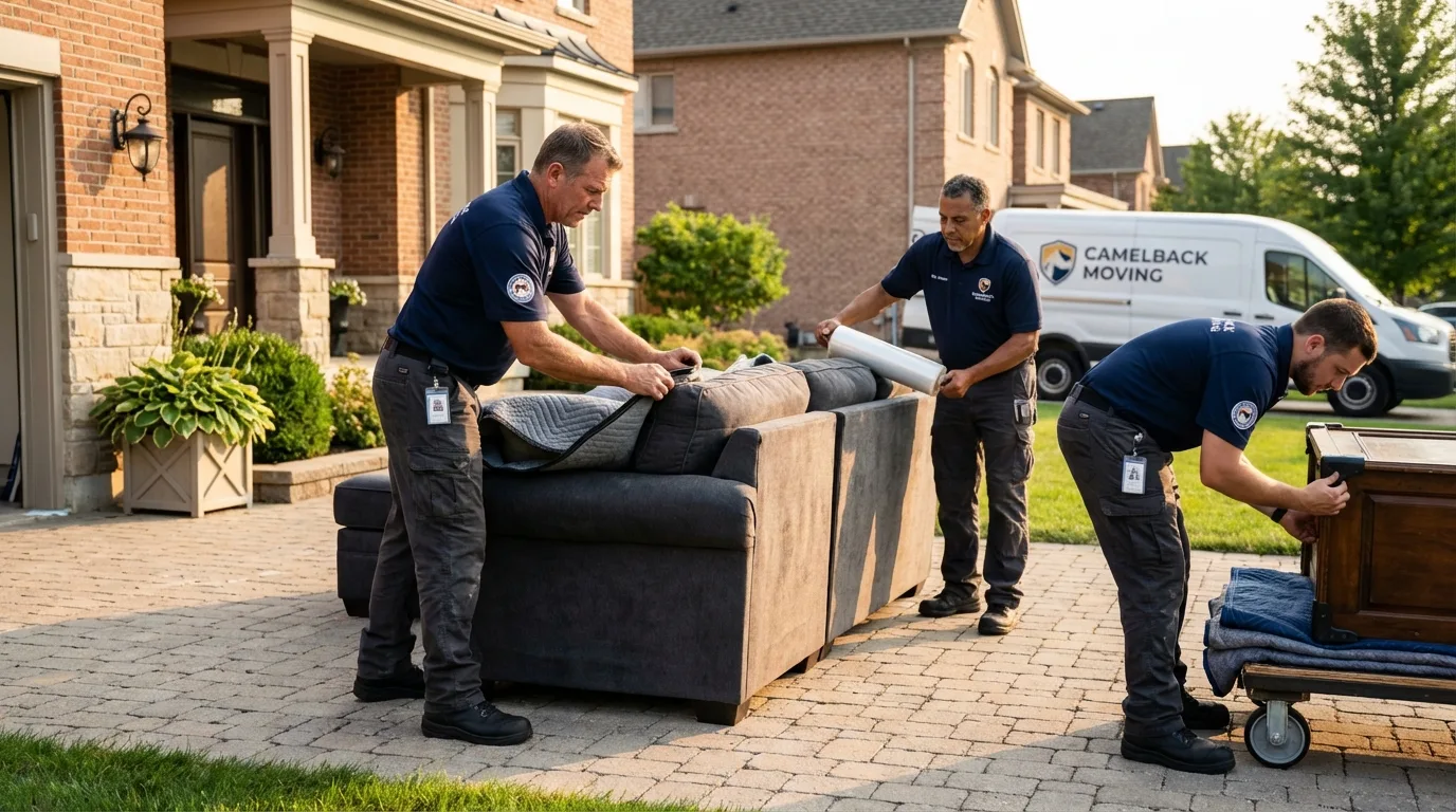 Large estate moving crew wrapping furniture in Meredosia, IL